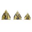 Egyptian Pyramid Decor Set with Queen Nefertiti – Gold Lucky Energy & Protection Showpiece