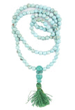 Natural Turquoise Stone Mala Necklace | Healing Beads Mala with Tassel | Meditation & Spiritual Jewelry