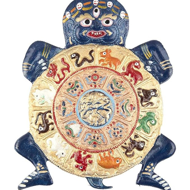 Feng Shui Dragon Turtle with Zodiac Wheel – Wealth, Protection & Good Luck Symbol Decor