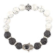 Howlite & Lava Stone Bracelet with Hamsa Hand Charm – Anxiety Relief, Aromatherapy Diffuser Bracelet for Calm, Protection & Balance | Unisex Jewelry