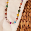 Multi-Gemstone Beaded Necklace with Silver Accents – Healing & Chakra Energy Jewelry