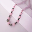 Rose Quartz Beaded Necklace with Silver Accents – Healing & Love Energy Jewelry