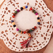 Colorful Multi-Gem Beaded Bracelet with Tassel – Chakra & Energy Healing Jewelry for Men & Women