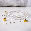 Clear Crystal Bead Bracelet with Gold Accents – Energy, Healing & Elegant Jewelry