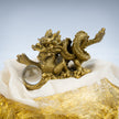 Golden Dragon with Crystal Ball Idol | Feng Shui Wealth & Protection Statue | Lucky Home & Office Decor