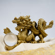 Golden Dragon with Crystal Ball Idol | Feng Shui Wealth & Protection Statue | Lucky Home & Office Decor