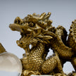 Golden Dragon with Crystal Ball Idol | Feng Shui Wealth & Protection Statue | Lucky Home & Office Decor