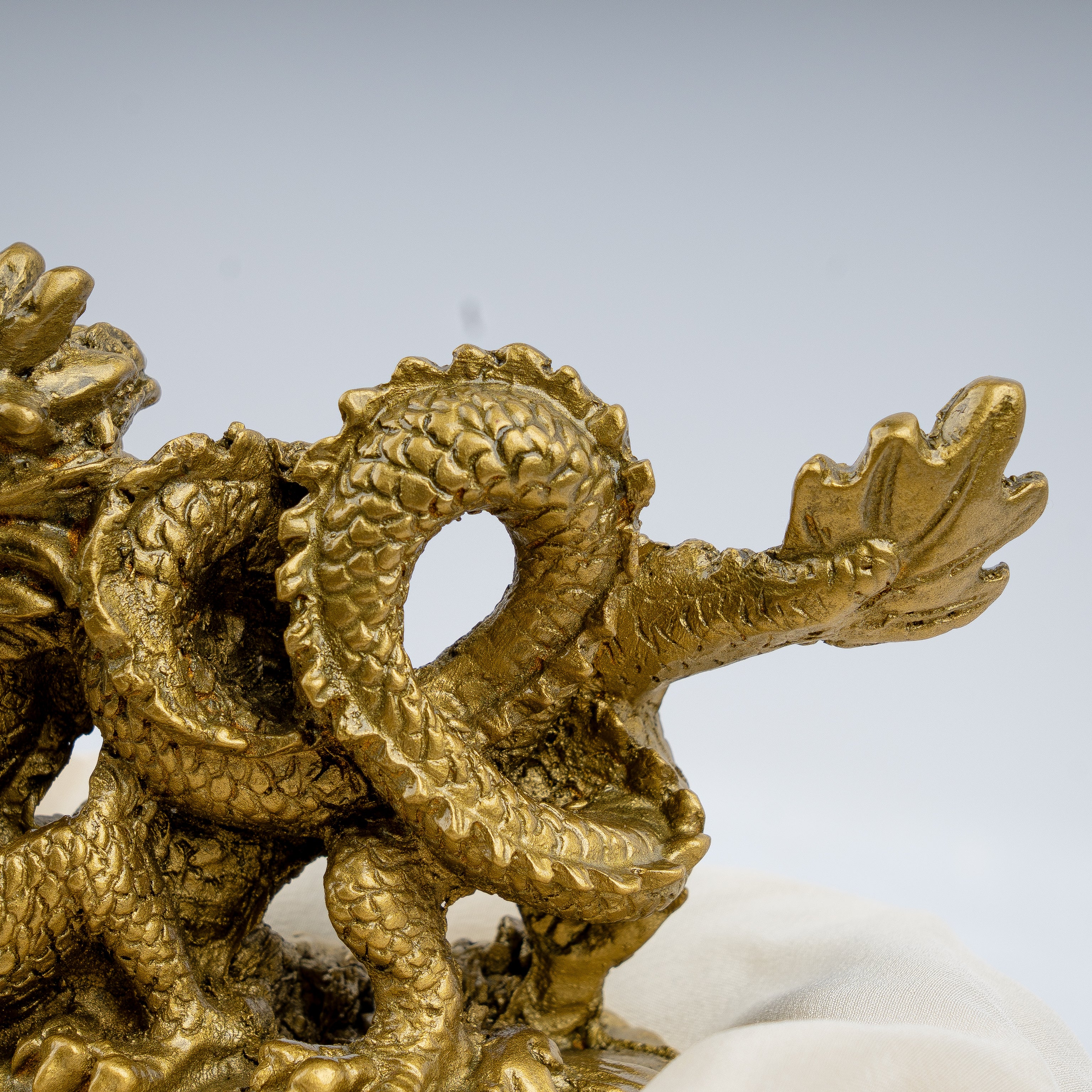 Golden Dragon with Crystal Ball Idol | Feng Shui Wealth & Protection Statue | Lucky Home & Office Decor