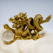 Golden Dragon with Crystal Ball Idol | Feng Shui Wealth & Protection Statue | Lucky Home & Office Decor