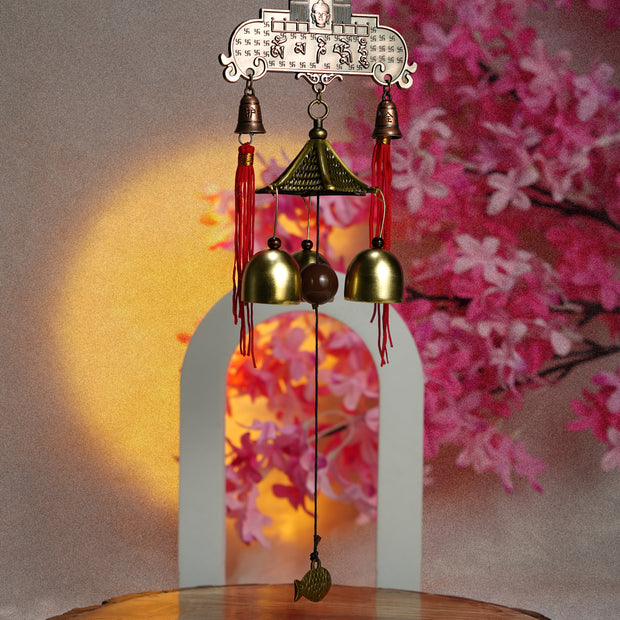 Handcrafted Wind Chime Hanging with Bells & Lantern Design | Decorative Wall & Door Hanging | Festive Home Decor