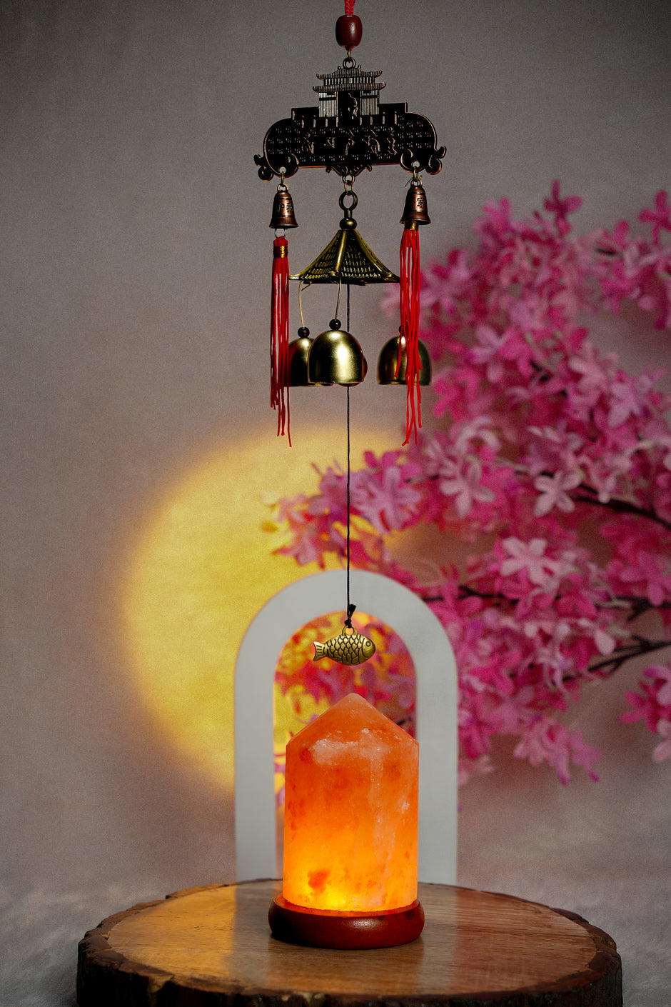 Handcrafted Wind Chime Hanging with Bells & Lantern Design | Decorative Wall & Door Hanging | Festive Home Decor