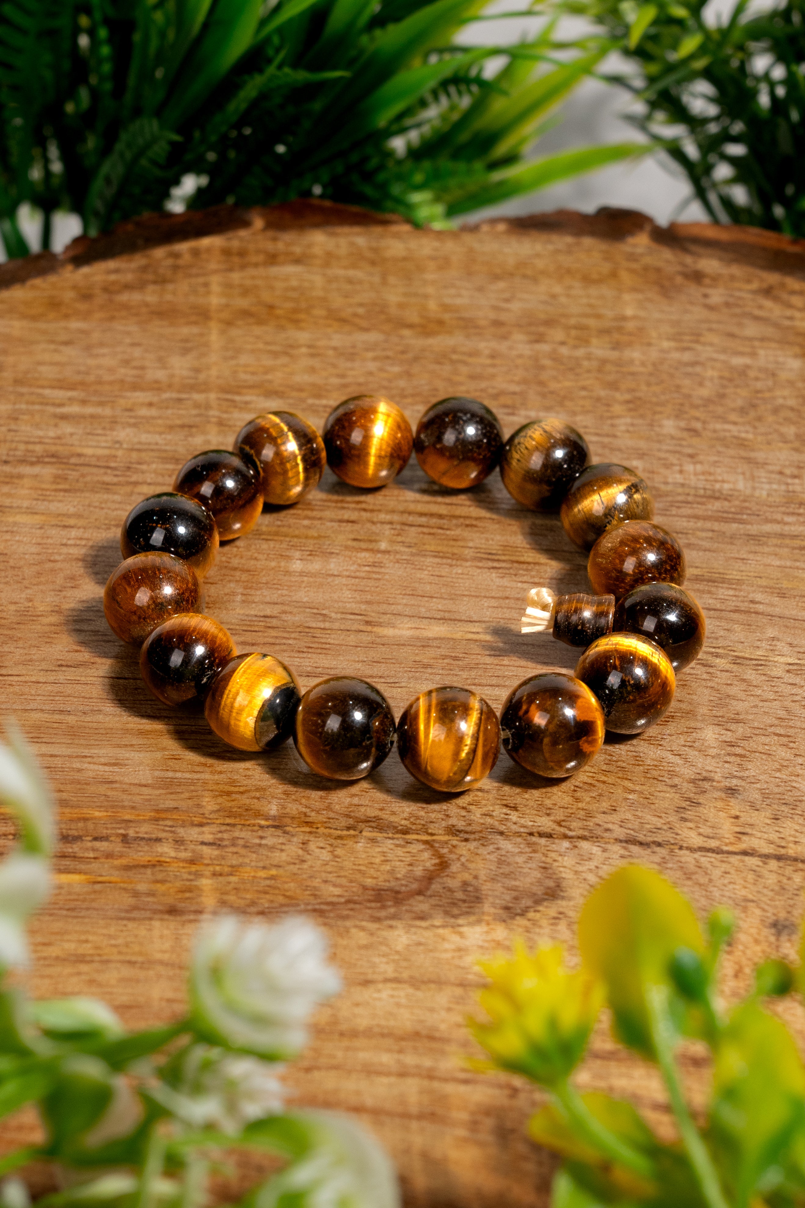 Tiger’s Eye Beaded Bracelet – Protection, Confidence & Positive Energy Jewelry for Men & Women