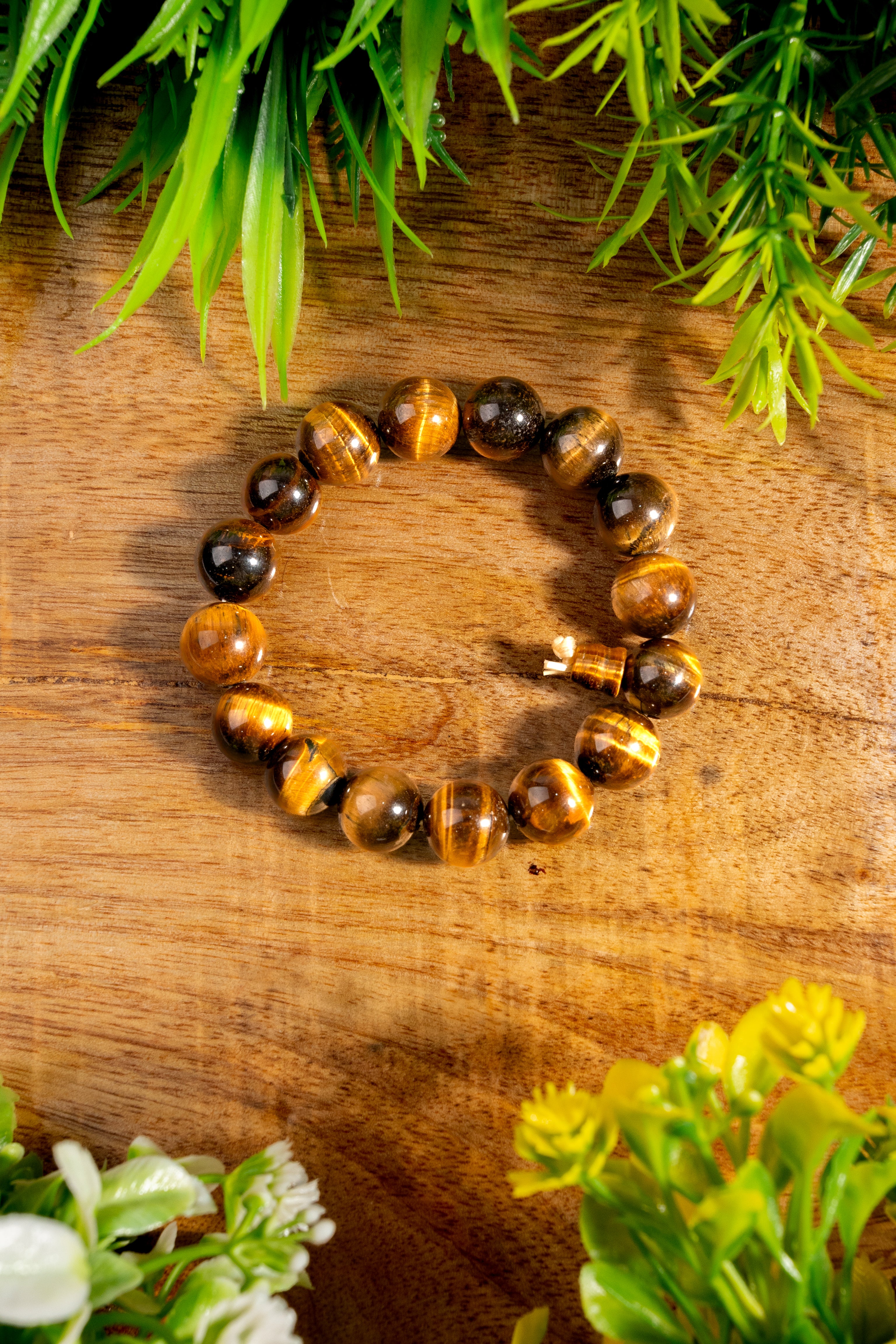 Tiger’s Eye Beaded Bracelet – Protection, Confidence & Positive Energy Jewelry for Men & Women