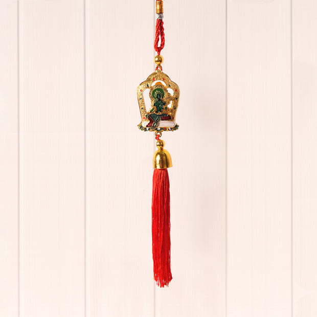 Lord Ganesha Wall Hanging with Bell & Red Tassel – Lucky Entrance Hanging for Home, Vastu & Spiritual Décor