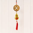 Golden Feng Shui Coin Wall Hanging with Red Tassel – Lucky Wealth & Prosperity Hanging Decor for Home & Office Entrance