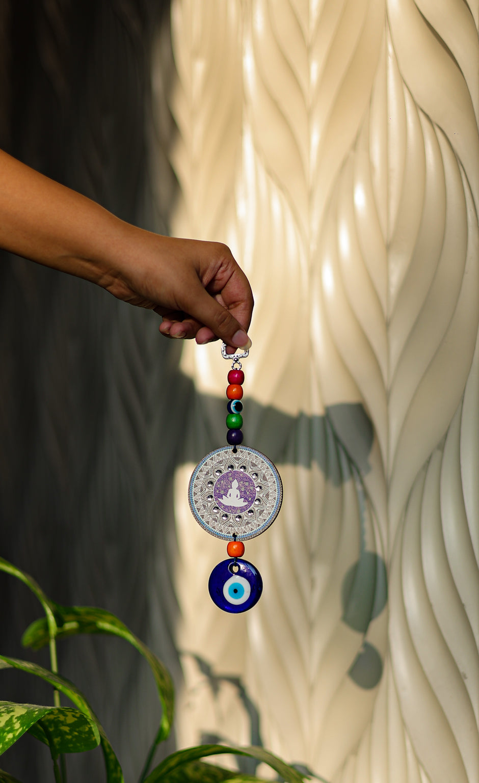 7 Chakra Evil Eye Hanging for Home Protection | Decorative Spiritual Wall Hanging for Positive Energy