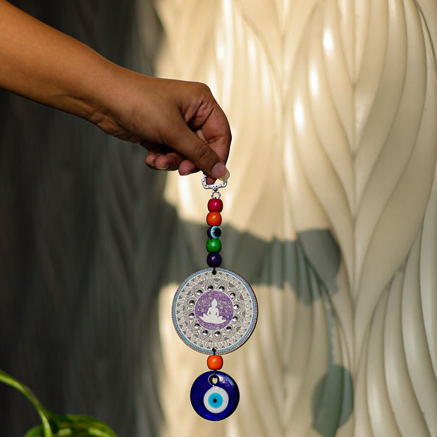 7 Chakra Evil Eye Hanging for Home Protection | Decorative Spiritual Wall Hanging for Positive Energy