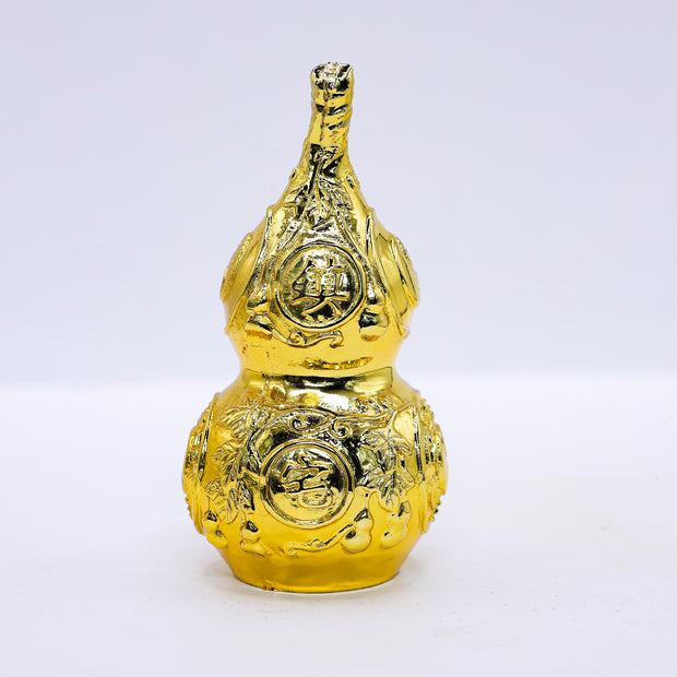 Golden Feng Shui Wu Lou Showpiece | Lucky Wealth & Health Symbol for Home and Office Decor