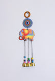 Colorful Elephant Evil Eye Hanging with Bells | Handmade Nazar Protection Decor | Lucky Feng Shui Wall Hanging