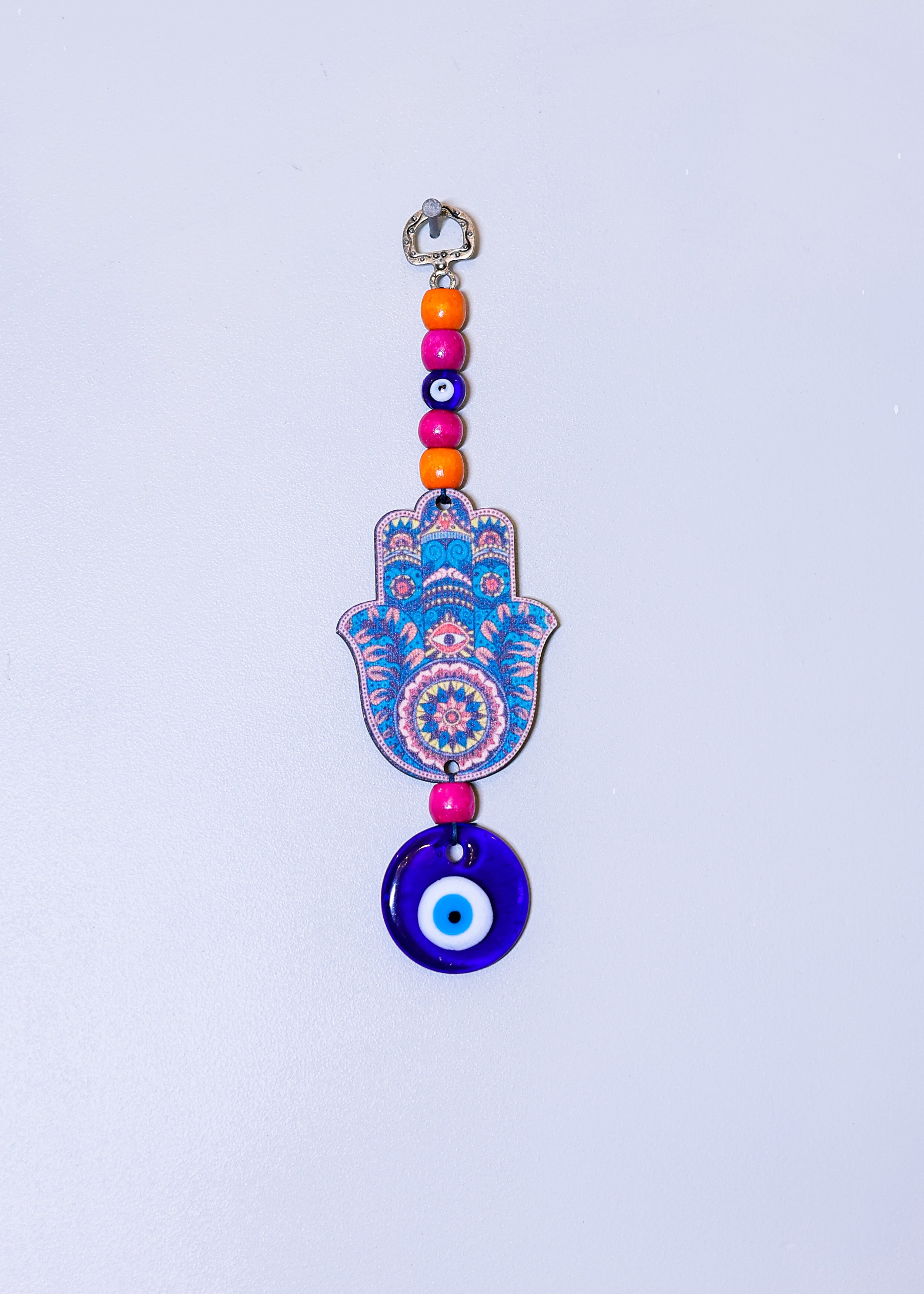 Colorful Elephant Evil Eye Hanging with Bells | Handmade Nazar Protection Decor | Lucky Feng Shui Wall Hanging