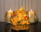 Golden Laughing Buddha Idol for Wealth & Prosperity | Feng Shui Buddha Showpiece for Home & Office Décor | Luxury Decorative Gift Item