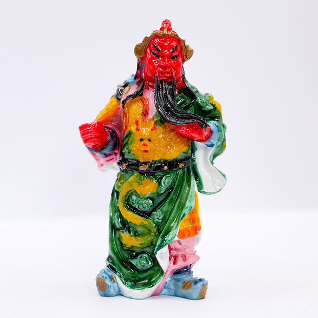 Chinese Warrior God Statue – Guan Yu Idol Resin Showpiece | Feng Shui Protection Decor & Gift Item