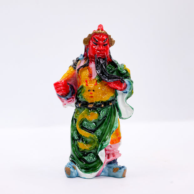 Chinese Warrior God Statue – Guan Yu Idol Resin Showpiece | Feng Shui Protection Decor & Gift Item