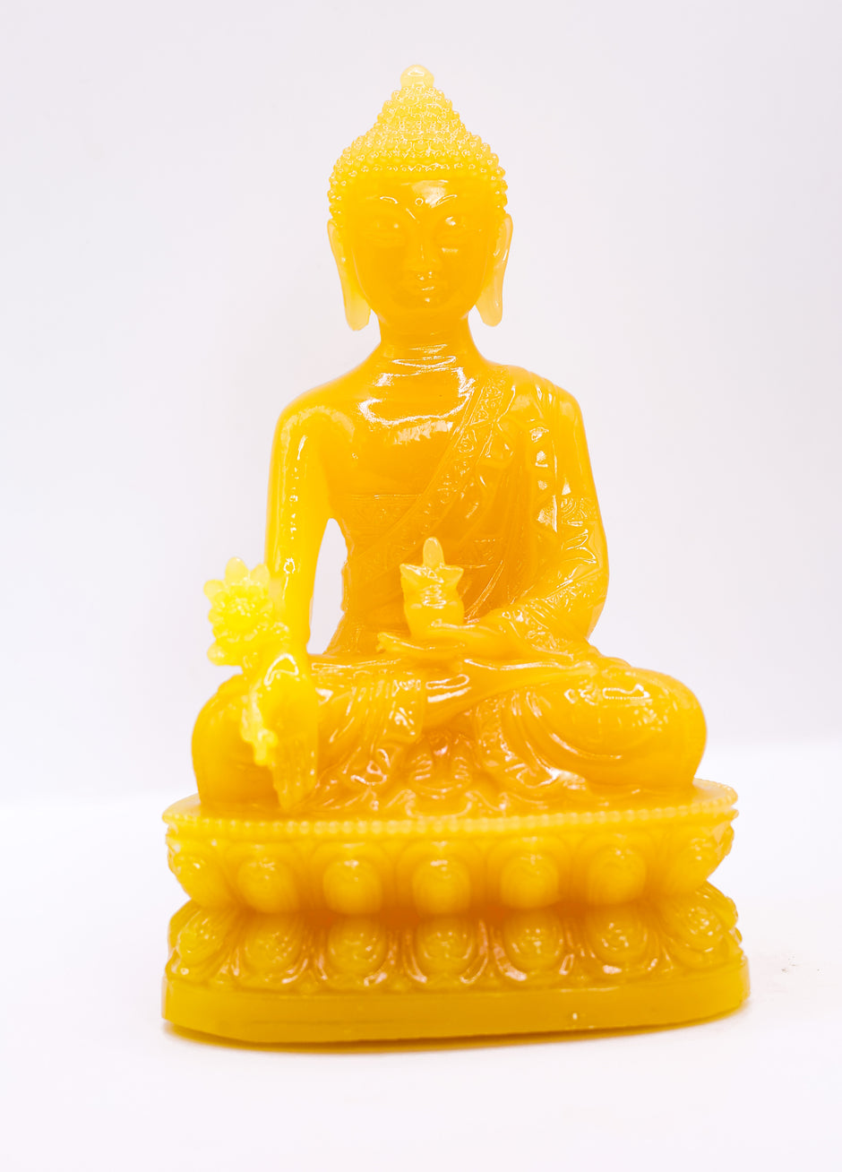 Golden Black Buddha Idol with Fountain Base – Resin Meditation Statue | Home Decor & Spiritual Gift