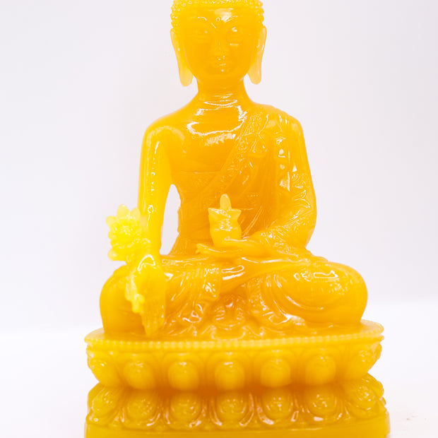 Golden Black Buddha Idol with Fountain Base – Resin Meditation Statue | Home Decor & Spiritual Gift