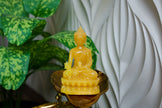 Golden Black Buddha Idol with Fountain Base – Resin Meditation Statue | Home Decor & Spiritual Gift