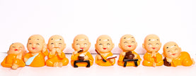 Set of 4 Cute Monk Buddha Figurines | See No Evil Hear No Evil Speak No Evil Decorative Showpieces for Home & Office