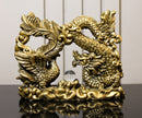 Golden Feng Shui Dragon & Phoenix Statue | Symbol of Harmony, Success & Prosperity for Home Decor