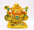 Golden Laughing Buddha Statue for Wealth, Happiness & Good Luck | Decorative Feng Shui Idol for Home & Office