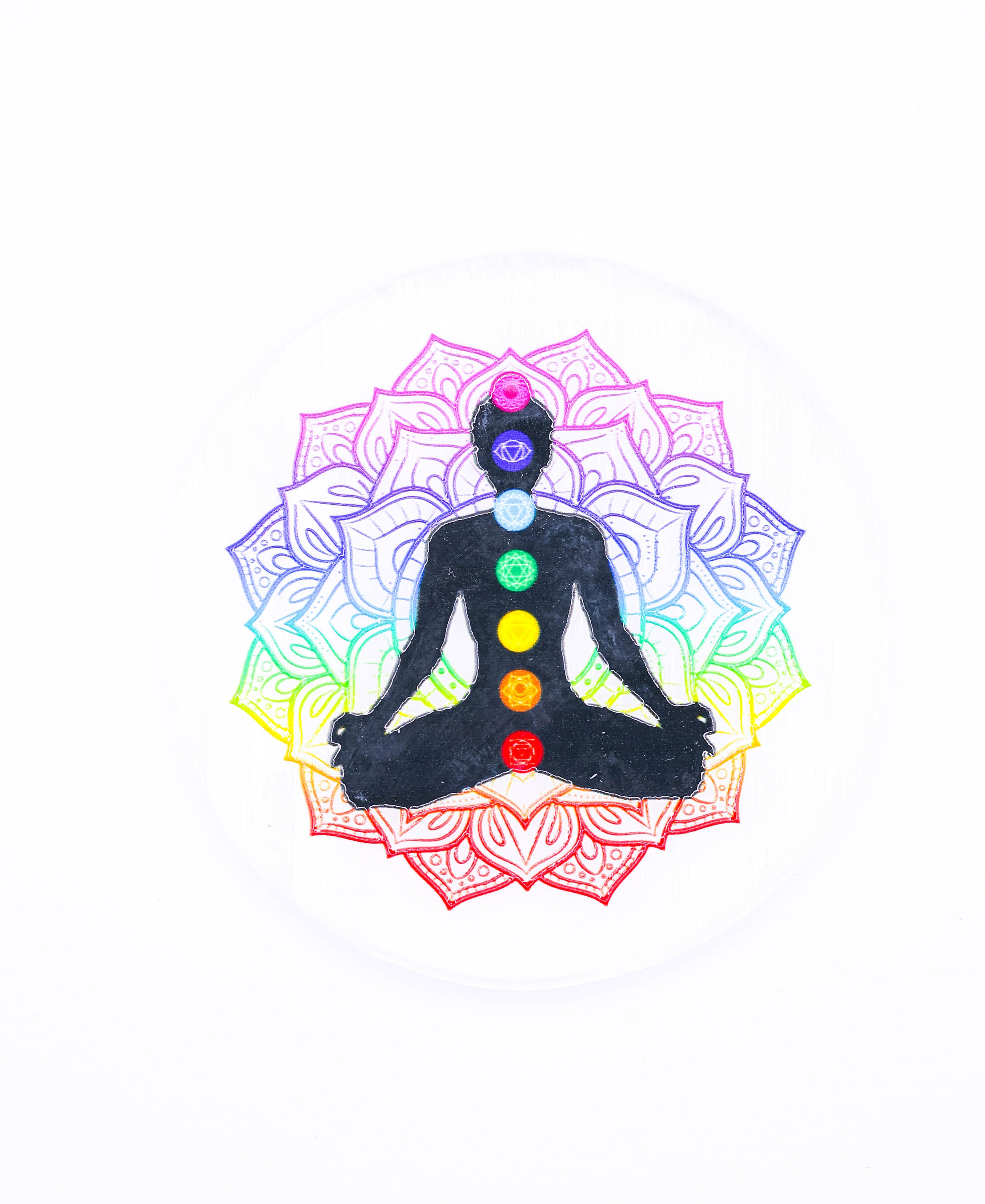 7 Chakra Meditation Wall Art Sticker | Spiritual Yoga Decor | Colorful Chakra Meditation Artwork