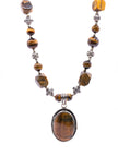 Tiger Eye Stone Pendant Necklace for Men & Women | Natural Healing Crystal Necklace | Handmade Spiritual Jewelry