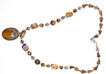 Tiger Eye Stone Pendant Necklace for Men & Women | Natural Healing Crystal Necklace | Handmade Spiritual Jewelry