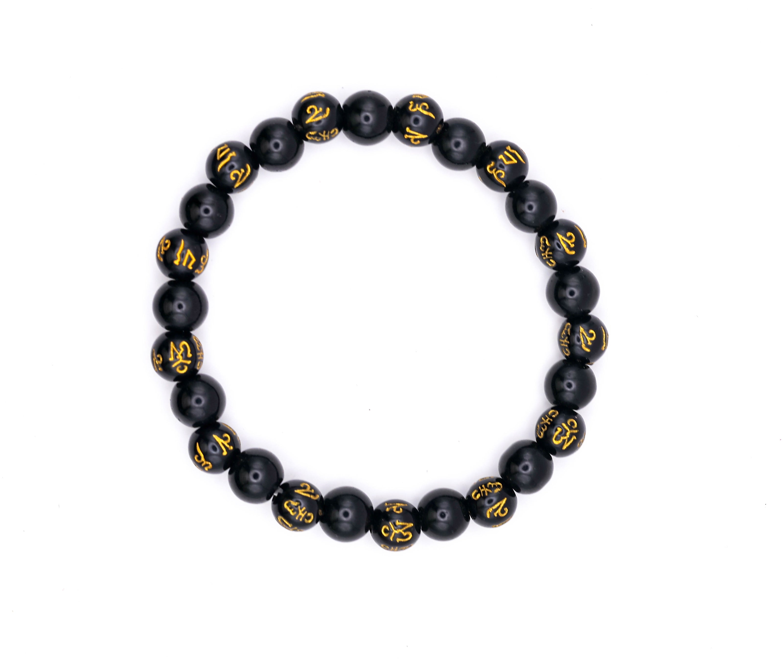 Black Tibetan Om Bracelet | Spiritual Mantra Beaded Bracelet for Men & Women | Stylish Meditation & Healing Bracelet