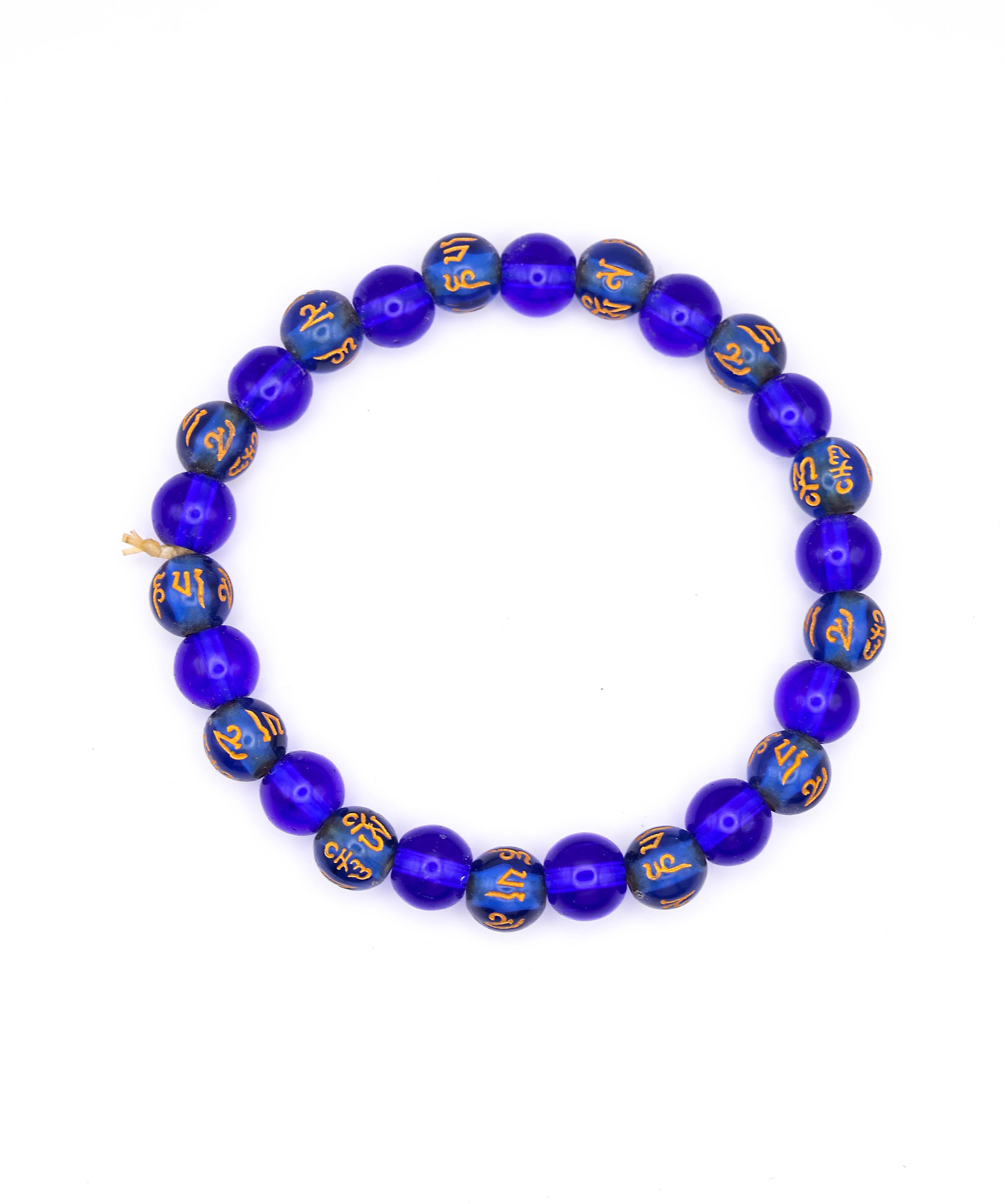 Blue Om Mani Padme Hum Bracelet | Tibetan Mantra Beaded Bracelet for Men & Women | Spiritual Meditation Bracelet