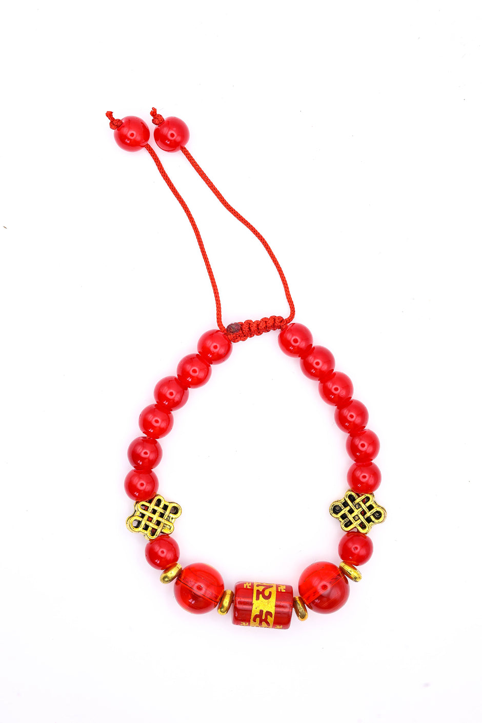Red Om Mani Padme Hum Lucky Bracelet for Men and Women  – Protection, Good Fortune & Positive Energy