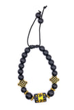 Blue Evil Eye Adjustable Bead Bracelet | Lucky Protection Charm Bracelet | Designer Crystal & Gold Accent Bracelet for Men & Women