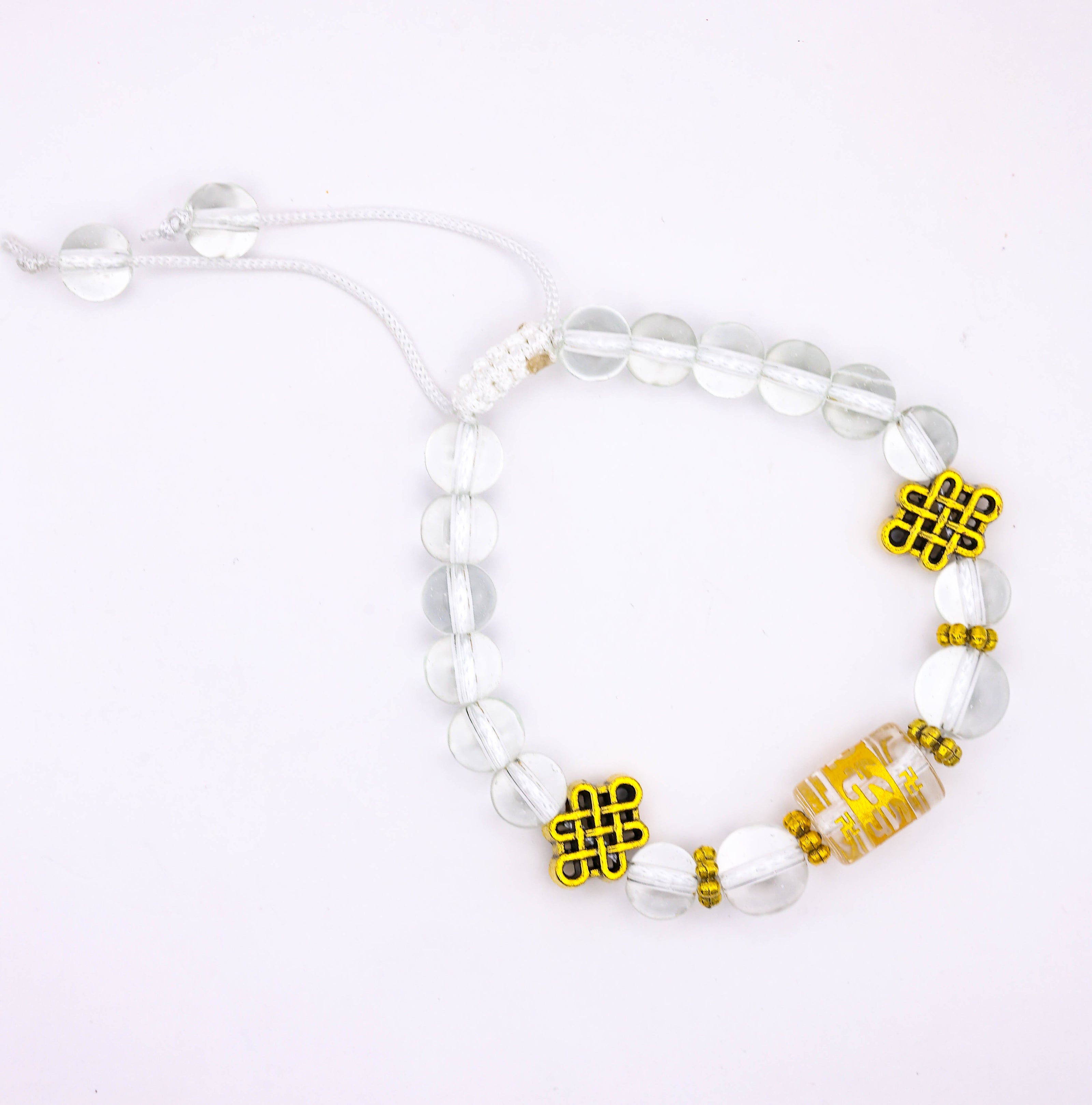 Blue Evil Eye Adjustable Bead Bracelet | Lucky Protection Charm Bracelet | Designer Crystal & Gold Accent Bracelet for Men & Women