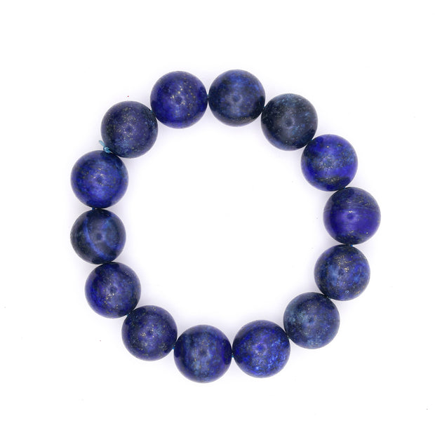Natural Lapis Lazuli Bead Bracelet | Deep Blue Healing Crystal Bracelet | Premium Stretch Bracelet for Men & Women