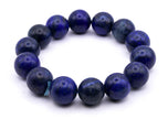 Natural Lapis Lazuli Bead Bracelet | Deep Blue Healing Crystal Bracelet | Premium Stretch Bracelet for Men & Women