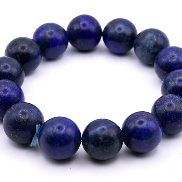 Natural Lapis Lazuli Bead Bracelet | Deep Blue Healing Crystal Bracelet | Premium Stretch Bracelet for Men & Women