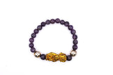 Natural Amethyst Crystal Bracelet with Pixiu Charm | Feng Shui Wealth & Protection Bracelet for Men & Women