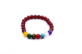 7 Chakra Natural Stone Bracelet with Red Beads | Healing Crystal Bracelet for Balance, Positivity & Feng Shui