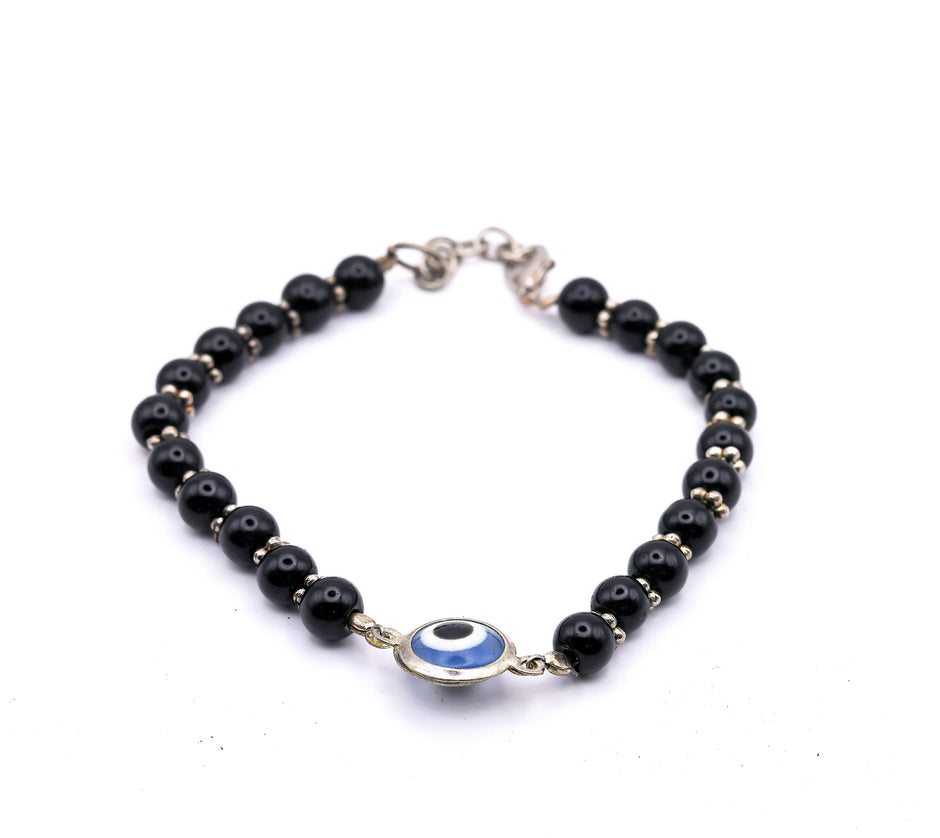 Black Onyx Evil Eye Bracelet – Beaded Nazar Protection Bracelet for Positivity, Style & Good Luck