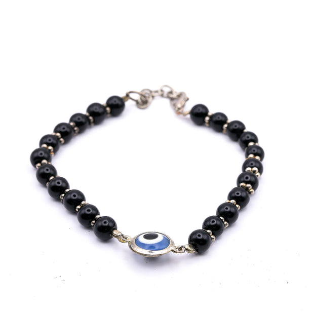 Black Onyx Evil Eye Bracelet – Beaded Nazar Protection Bracelet for Positivity, Style & Good Luck
