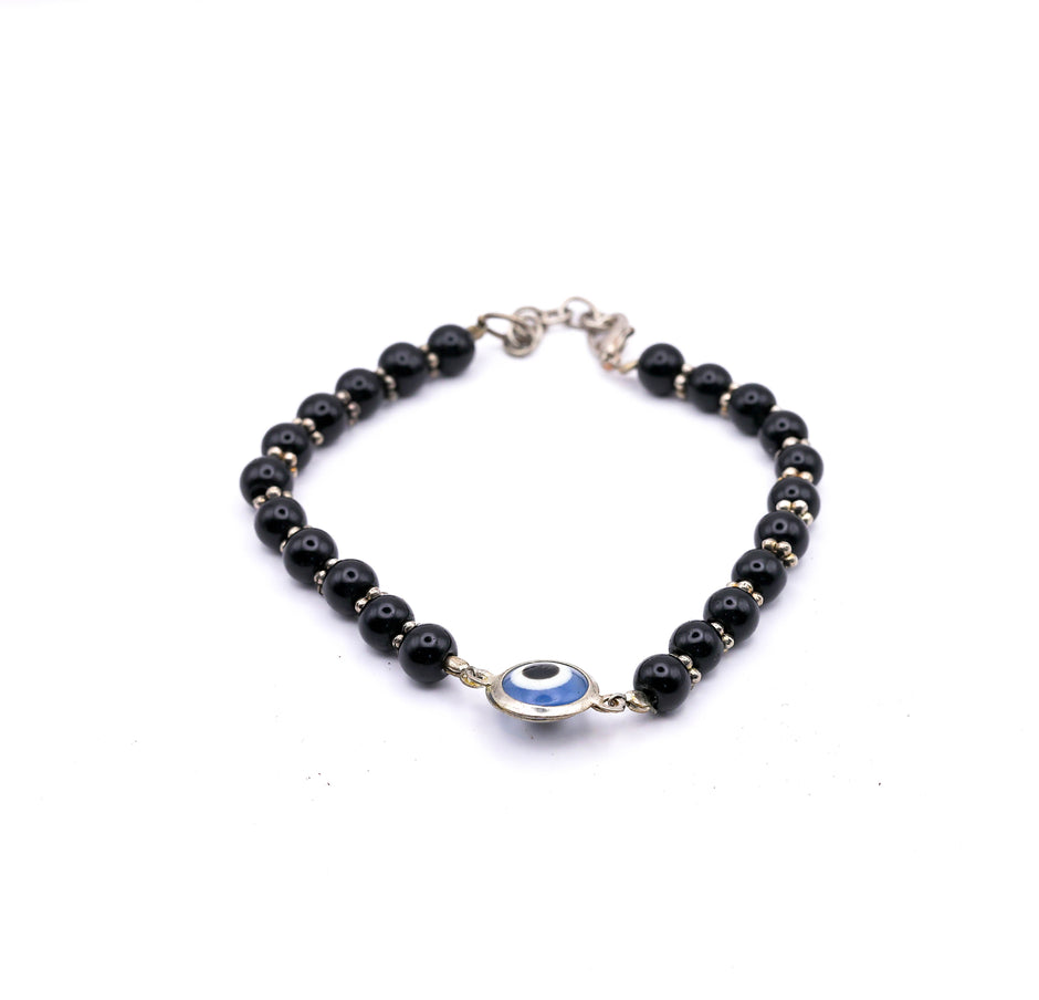 Black Onyx Evil Eye Bracelet – Beaded Nazar Protection Bracelet for Positivity, Style & Good Luck