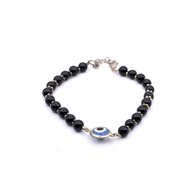 Black Onyx Evil Eye Bracelet – Beaded Nazar Protection Bracelet for Positivity, Style & Good Luck